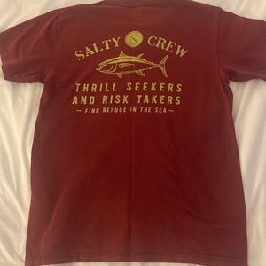 SALTY CREW Maroon Red Tee Shirt - Small
